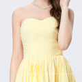 Grace Karin Wholesale Spring Sexy Patterns Chiffon amarelo simples vestidos de baile CL3822